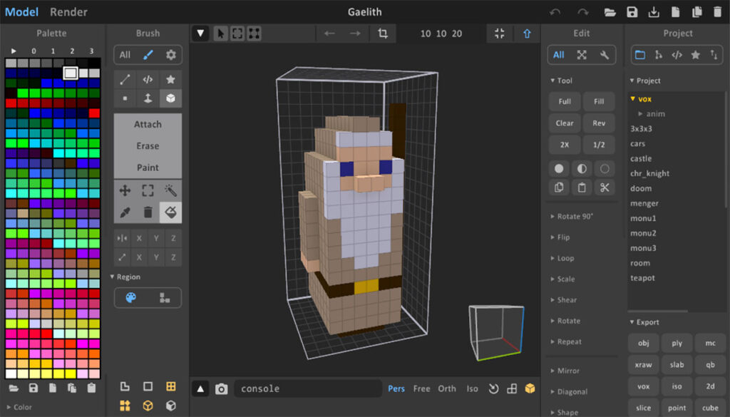 Gäelith dummie created with MagicaVoxel