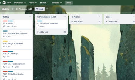 Gäelith Trello board, second iteration